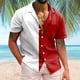 thumbnail image 2 of Camisas De Vestir Para Hombre Manga Corta Hombres Casual Manga corta Primavera Verano Turndown Neck 3D Impreso Camisas Moda Top Blusa Camisas (Red, L), 2 of 4