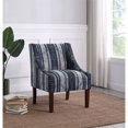 thumbnail image 2 of HomePop Wood and Fabric Stripe Pattern Swoop Arm Accent Chair in Blue, 2 of 11