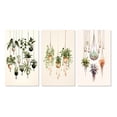 thumbnail image 2 of Designart "Boho Botanical Watercolor Hanging Houseplants IV" Abstract Botanicals Wall Art Set Of 3 - Modern Green Canvas Set For Living Room Decor, 2 of 6