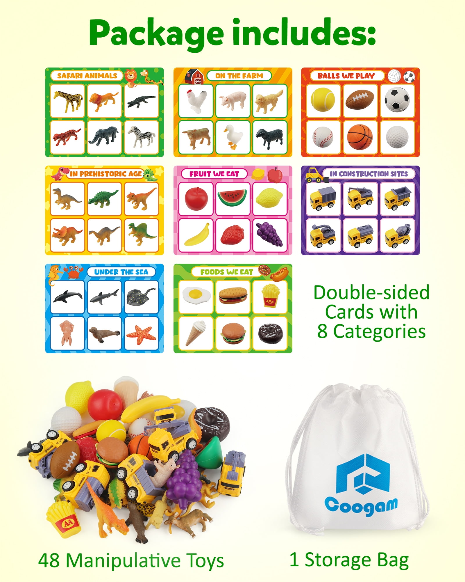 Coogam Shape Sorting Toy for Toddlers, Fine Motor Montessori Game Preschool Educational Learning Toys for 3 Year Old