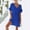 Blue, variant on Women's Summer Dresses Casual,Cute Printed Vacation Dress V Neck Short Sleeve Knee Length Mini Dress Beach Dresses Army Green M