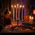 thumbnail image 6 of 6 Pcs Black LED Taper Candles with Remote Halloween Decorations Flickering Flameless Candles with Red Drip Effect for Halloween Spooky Decor Home Party, 9.84In, 6 of 7