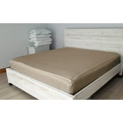 Zip On Fitted Sheet Queen Size(60X80) - Includes 1 Fitted Base + 2 Zip Sheet - Easy to Change, Won’t Pop Off Twin Sheet - Soft 600 TC Cotton Fitted Sheet- Upto 16” Deep Pocket Beige Color