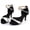 Silver, variant on Women's Color Block Latin Dance Shoes, Satin Low Heel Sandals, Professional Salsa Ballroom Practice Footwear for Performance, Wedding Silver 42