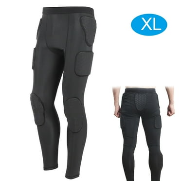 Anti-Knock Long Trousers for Goalkeepers, Cell Padding Collision Protection, Fitness Sports Gear (XL) Football Safety Pants