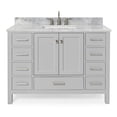 thumbnail image 2 of Ariel Cambridge 49 In. Single Rectangle Sink Vanity With Carrara White Marble 0.75 In Countertop In Grey, 2 of 10