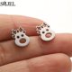 thumbnail image 1 of SMJEL lindo Animal ciervo Stud pendientes pequeño hombre de jengibre pendientes de copo de nieve para niñas joyería de Navidad de acero inoxidable Brincos, 1 of 2