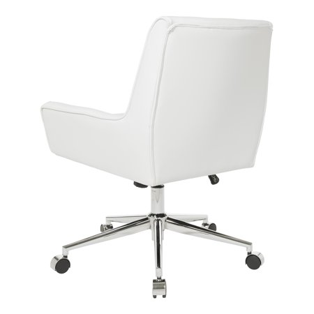 OSP Home Furnishings - Quinn 5-Pointed Star Faux Leather Office Chair - White