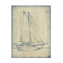 Trademark Fine Art Ethan Harper Yacht Blueprint III Canvas Wall Art - 24x32