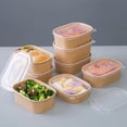 thumbnail image 7 of 25oz Brown Meal Prep Containers with Lids, Freezer Meal Prep Containers Disposable, Rectangle Food Kraft Paper Meal Prep Containers with Lids Microwavable and Freezer Use, 7 of 7