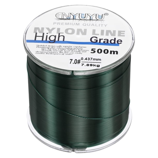 Uxcell Línea de pesca de nylon monofilamento recubierta de fluorocarbono de 547 yardas 17 lb Verde oscuro