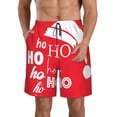 thumbnail image 1 of Sikiie Saying Ho Ho Ho Print Men's Beach Shorts, High Elastic Quick-drying Shorts - with Drawstring and Slip Pockets, Suitable for Beach, Sports, Vacation-Small, 1 of 6