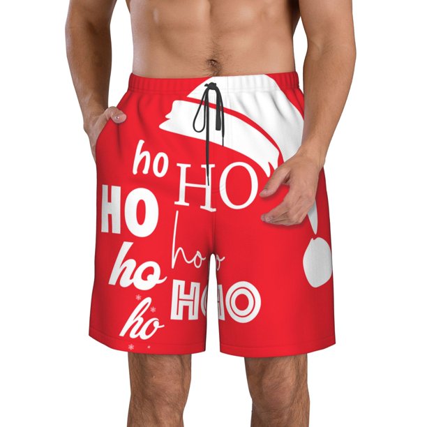 Fotbe Saying Ho Ho Ho Trajes de Baño Estampados para Hombre, Shorts de Verano de Secado Rápido, Ropa de Playa, Bañadores-3X-Large