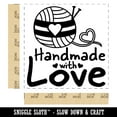 thumbnail image 2 of Handmade With Love Knitting Yarn Self-Inking Rubber Stamp Ink Stamper - Black Ink - Large 1-1/2 Inch, 2 of 7