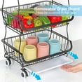 thumbnail image 2 of Oumilen 5 Tier Fruit Storage Basket Stand Kitchen 16.1" Rolling Cart Vegetable Fruit Rack, 2 of 7