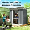 thumbnail image 4 of Outsunny 6' x 4' Metal Outdoor Storage Shed w/ Sliding Doors Grey, 4 of 10