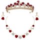 thumbnail image 3 of Crown Jewelry Set Rose Shape Necklace And Earrings For Girls Children Elegant Assorted Color Decoration 1 Set, 3 of 5