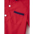 thumbnail image 1 of Doomiva Chemise à Manches Courtes pour Garçons Chemises Habillées Formelles Coupe Régulière Uniforme Scolaire Rouge 160, 1 of 7