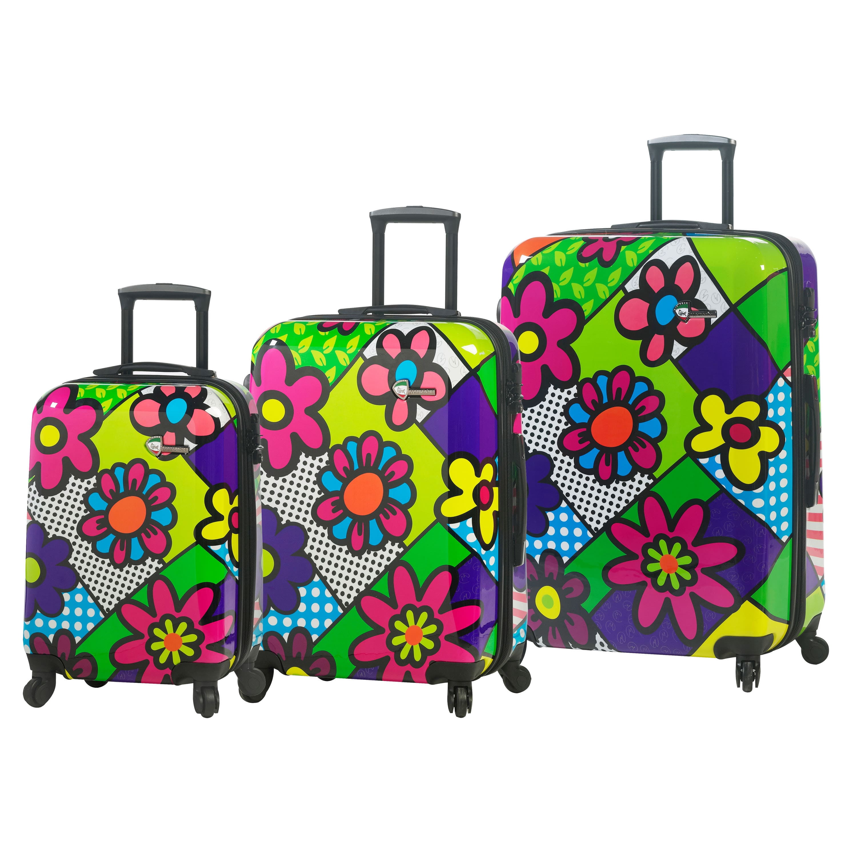 MIA TORO Flower Largo 3-piece Fashion Hardside Spinner Upright