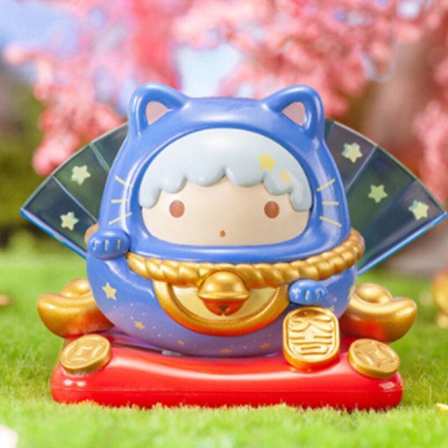 Sanrio-figura de gato de la suerte, figuritas de Anime Kuromi Cinnamoroll Pochacco, Hello Kitty, adorno de decoración, regalos, juguete para niños
