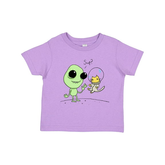 Inktastic Alien and Astronaut Kitty Cat Boys or Girls Toddler T-Shirt
