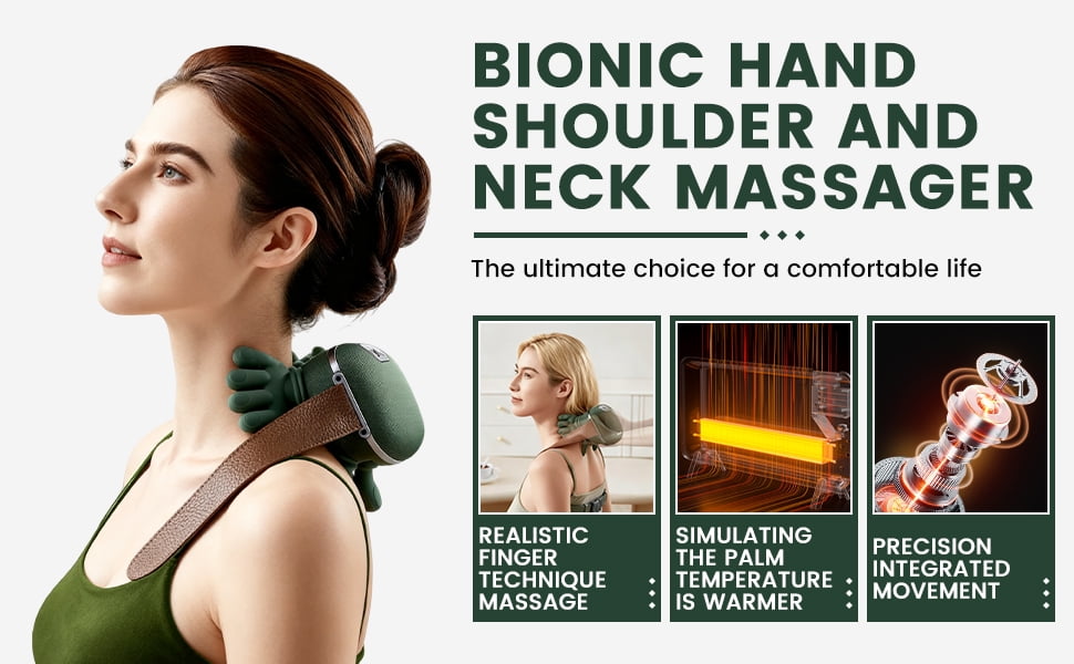 Neck Massager with Heat, Shiatsu Neck and Back Massager with 4D Kneading, Wireless Deep Tissue Massage for Shoulder and Cervical Pain Relief, Portable and Rechargeable for Home and Office