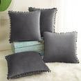 thumbnail image 4 of Unique Bargains Housse de Coussin en Velours avec Pompons pour Canapé-Lit 4 Pcs, 4 of 10