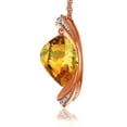 thumbnail image 2 of Galaxy Gold GG 14K Rose Gold 11.85 Carat Natural Twisted Briolette Citrine and Diamonds Necklace - November Birthstone - Warmth & Prosperity - 16" to 24" - Fine Jewelry for Women, 2 of 3