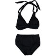 thumbnail image 1 of Anne Cole Womens Halter Twist Brief 2 Piece Bikini, Black, X-Small, 1 of 1