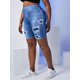 thumbnail image 1 of Talla grande 3D Destruido Jean Imprimir Jeggings cortos Rosegal Leggings de talla grande, 1 of 5