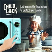 Nostalgia 0.7 cu ft Retro Microwave Oven, 700W Countertop Microwave Oven with LED Display, Aqua
