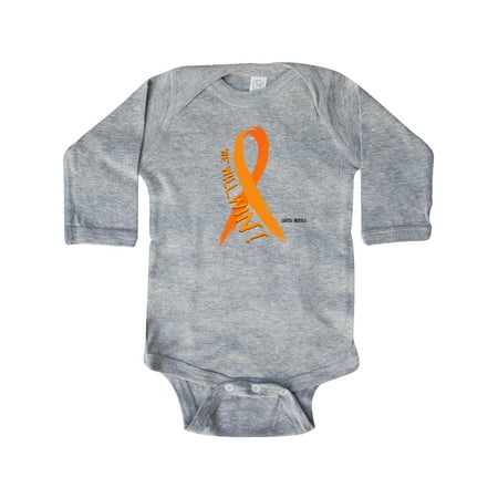 

Inktastic We Will Win Against Leukemia Ribbon Gift Baby Boy or Baby Girl Long Sleeve Bodysuit