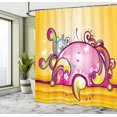 thumbnail image 5 of Ambesonne Pink Shower Curtain, Spiral Vibrant Shapes Line, 69"Wx75"L, Marigold Pink, 5 of 5