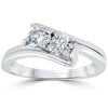 Pompeii 3/4CT Two Stone Diamond Forever Us Engagement Ring Set 10K White Gold (I/J,I1-I2)