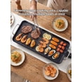 thumbnail image 3 of 15-Inch Extra-Large Electric Grill Pan, Portable Teppanyaki Grill, Indoor/Outdoor Universal Non-Stick Grill Plate With Adjustable Temperature Design, Smokeless Design, Rectangular Cooking Tray, 3 of 5