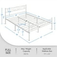 thumbnail image 4 of Yaheetech Metal Full Size Platform Bed with Cloud-inspired Design Headboard, White, 4 of 7