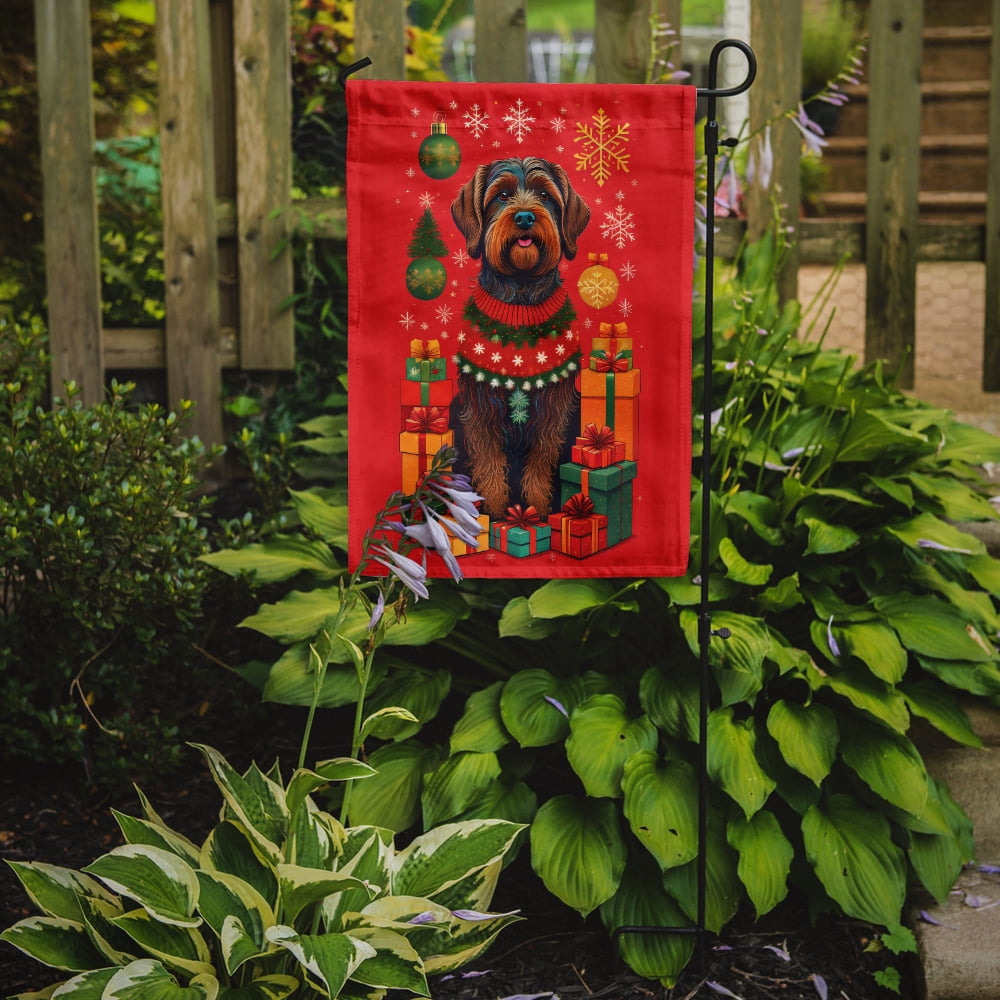 Wirehaired Pointing Griffon Holiday Christmas Garden Flag 11.25 in x 15.5 in