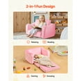 thumbnail image 2 of VEVOR 2-in-1 Kids Sofa Foldable Soft Couch with Armrests Chair to Lounger Gray  M Pink, 2 of 9