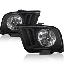 Spec-D Tuning Black Replacement Headlights Compatible with 2005-2009 Ford Mustang Left   Right Pair Head Lamps Assembly