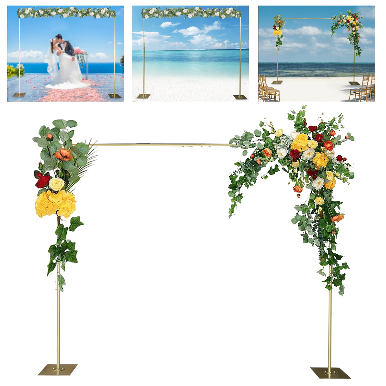 Anqidi 10'x20' Wedding Party Backdrop Stand Pipe Kit, Heavy Duty Background Support System Curtain Frame Telescopic Pipe Silver, Size: (Large)X(W)