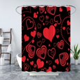 thumbnail image 4 of Valentine''s Day Shower Curtain Red Heart Romantic Love Dreamy Lovely Cute Heart Modern Sweet Love Couple Wedding Bath Curtain with Hooks, 4 of 6