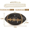 thumbnail image 3 of Football Bling Purse Rhinestone Clutch Purses for Women Crystal Ball Purse Rugby Ball Shaped Bag with Shoulder Chain, 3 of 7