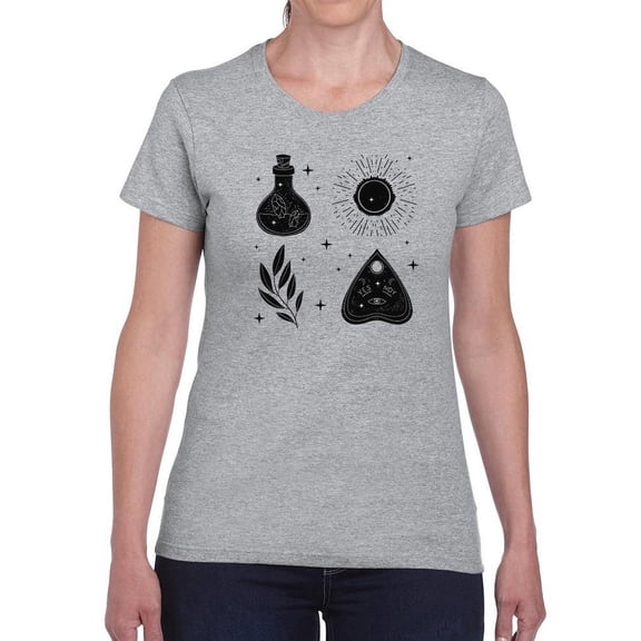 Dark Magical Items Shaped T-Shirt Women -Image by Shutterstock, Female x-Large