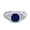 thumbnail image 2 of Bluebell Jewels His & Her Trio Ring Set 2 Ctw Blue Sapphire & Moissanite 14K White Gold Plated, 2 of 8