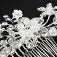 thumbnail image 4 of Sunjoy Tech Womens Wedding Flower Rhinestone Faux Pearl Hair Clip Bridal Hair Comb Jewelry, 4 of 6