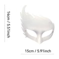 thumbnail image 2 of Half Face Masquerade Mask, White Masquerade Mask, Carnival Mask for Women, Halloween Craft Kits, 6X6 Inch Plain Unpainted Paper Pulp Mask for Diy Painting, Holiday Decor and, 2 of 7