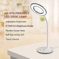 thumbnail image 2 of Miady Led Desk Lamp 6w 48 Leds Table Lighting, 3 Color Temperatures X 4 Brightness Modes, Eye-caring, Dimmable Office Gooseneck Lamp With Adapter, Sen, 2 of 5