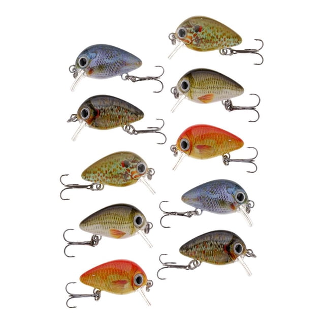 10 Piezas Mini Señuelos Pesca Colores 2.7cm Minnow Cebos W / Caja Cola Señuelos de pesca Mini Minnow