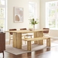 thumbnail image 6 of 86 Inch Dining Table, Brown Oak, Wood, Rectangular, Kitchen Cafe Bistro Hospitality Restaurant, Modern Contemporary HB35906, 6 of 6