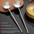 thumbnail image 4 of Cucharón de sopa pequeño SUS304, cuchara profunda de metal de acero inoxidable con boquilla para verter, salsas de mango largo de 2 oz, juego de 2 paquetes (10,5 pulgadas), 4 of 5